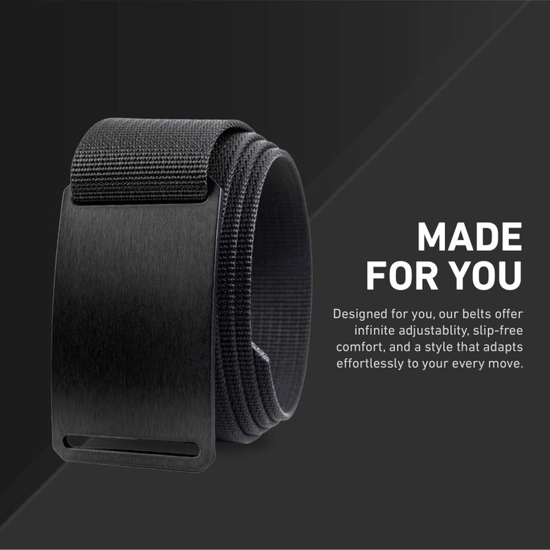 GRIP6 Ninja Nylon Belt â€“ Heavy-Duty Tactical Belt for Men & Women â€“ Adjustable Design with Aluminum Buckle â€“ Men's Accessories for Golf, EDC, and Casual Wear â€“ Made in the USA â€“ Large (36-38), Jet - Image 4